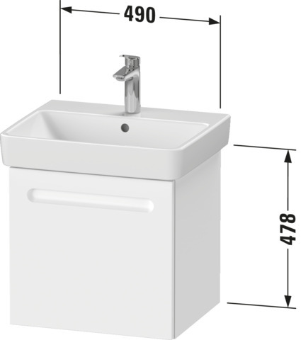 Duravit WTU Duravit No.1 wandhäng.1 Ausz. 478x490x426mm, Weiß matt