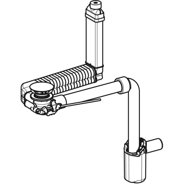 Geberit WT-Ablauf Raumsparmod. für ONE mit Hebelbet. und Ventilabd., d32, weiß