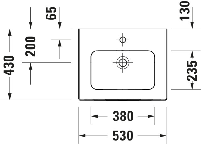 Duravit Möbelwaschtisch ME by Starck 530 mm m. ÜL, m. HLB, 1 HL, weiß, WG