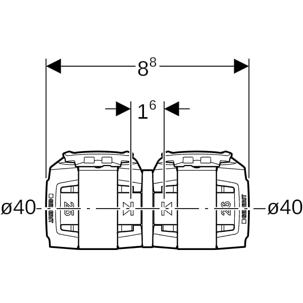 Geberit FlowFit Übergang auf Mepla SiBr d40-d40