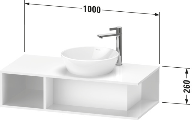 Duravit D-Neo WTU wandh.,1 offenes Fach l., 260x1000x480mm, Eiche Marm.
