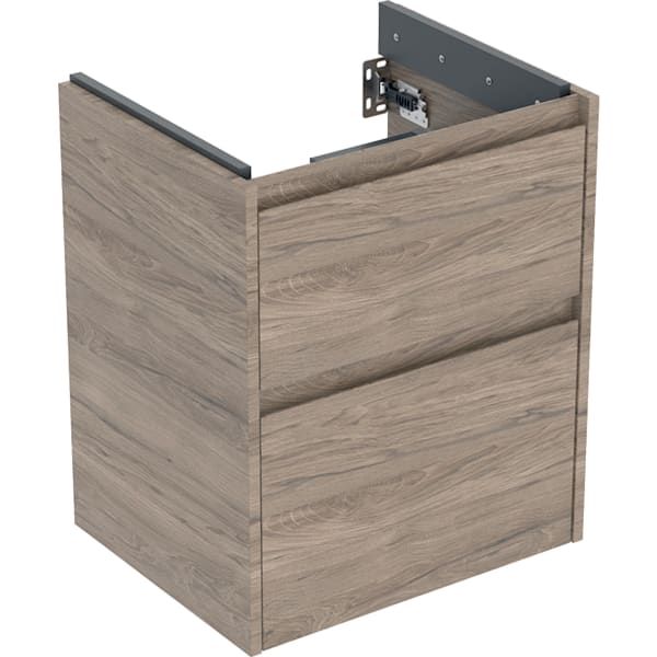 Geberit Renova Plan US f. WT, m. 2 Schubladen 50,4x60,6x40,5cm, Nussbaum hickory