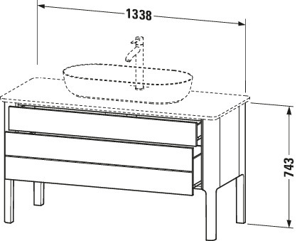 Duravit WTU bodenstehend Luv 743x1388x570mm 1 SchKa,1 Auszug,Nordic Weiß Seidenmatt