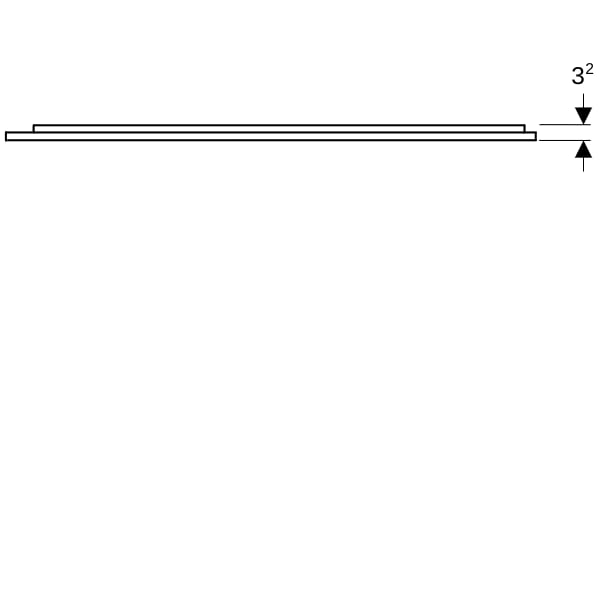 Geberit Option Plus LSP, eckig, direkte Bel. u. ind. Bel., 105x70x3,5cm, swm/alu elox