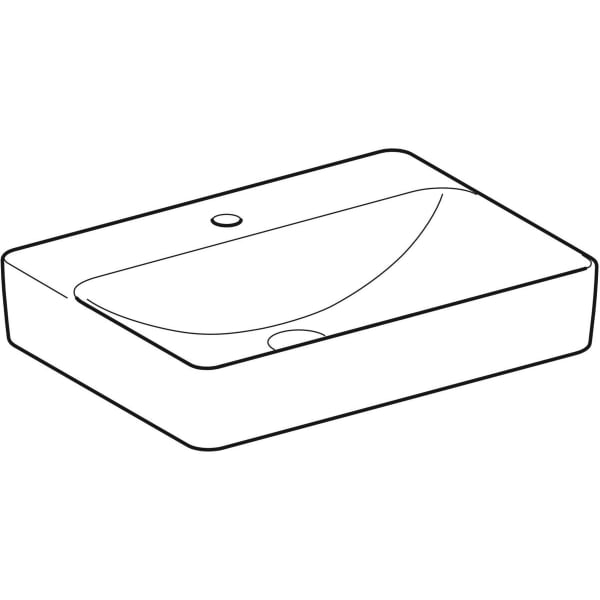 Geberit VariForm Aufsatz-WT, rechteckig mit HLB, 60x45cm, o. Ül., weiß, KeraTect