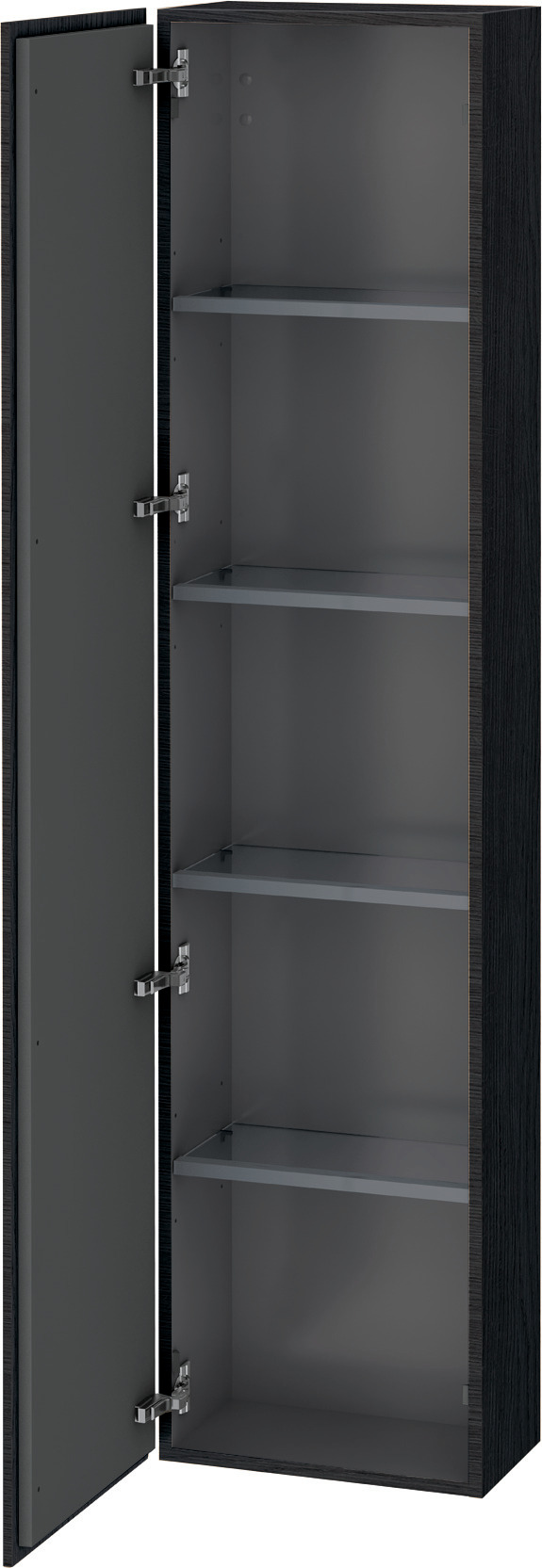 Duravit Hochschrank L-Cube 243x400x1760mm 1 Tür, TA li., Eiche Schwarz