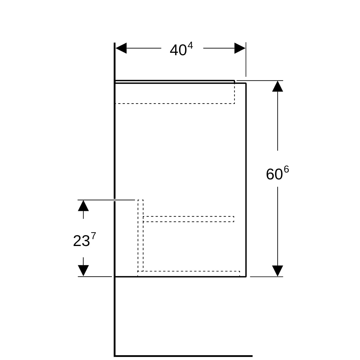 Geberit Renova Plan US für WT, mit 1 Tür 50,4x60,6x40,4cm, lava/l. seidenmatt