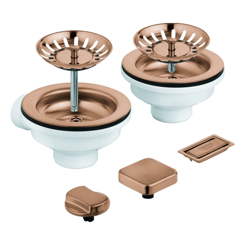 GROHE Spülen-Ablaufgrt. 40998 2 Becken mit Exzenter warm sunset gebürstet