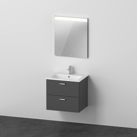 DU XBase Möbel-Set 630x490mm, WT,WTU m. Schubk.2, Spiegel, Graphit Matt