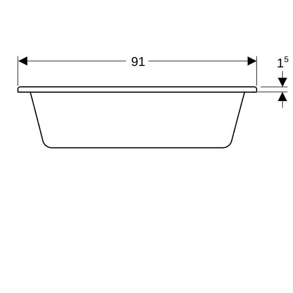 Geberit Bambini ovale Badewanne 51,5x25,7x91cm, weiß
