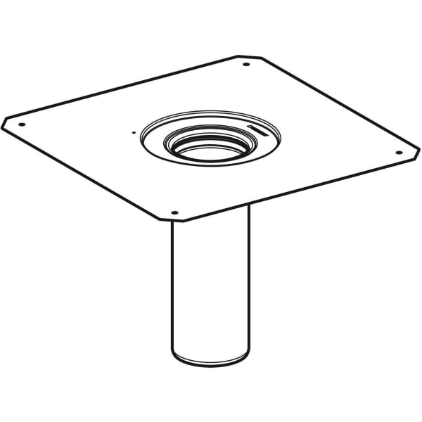 Geberit Pluvia Dampfsperrenanschluss d90, 25l/s, CrNi-Stahl 1.4301