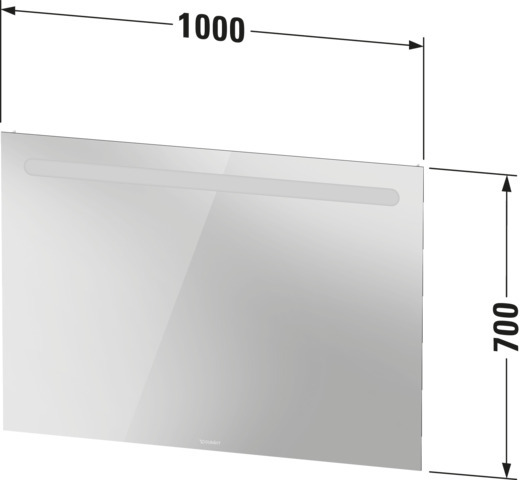 Duravit No.1 Spiegel, Wandmontage, 1000x35x700mm, Weiß Matt