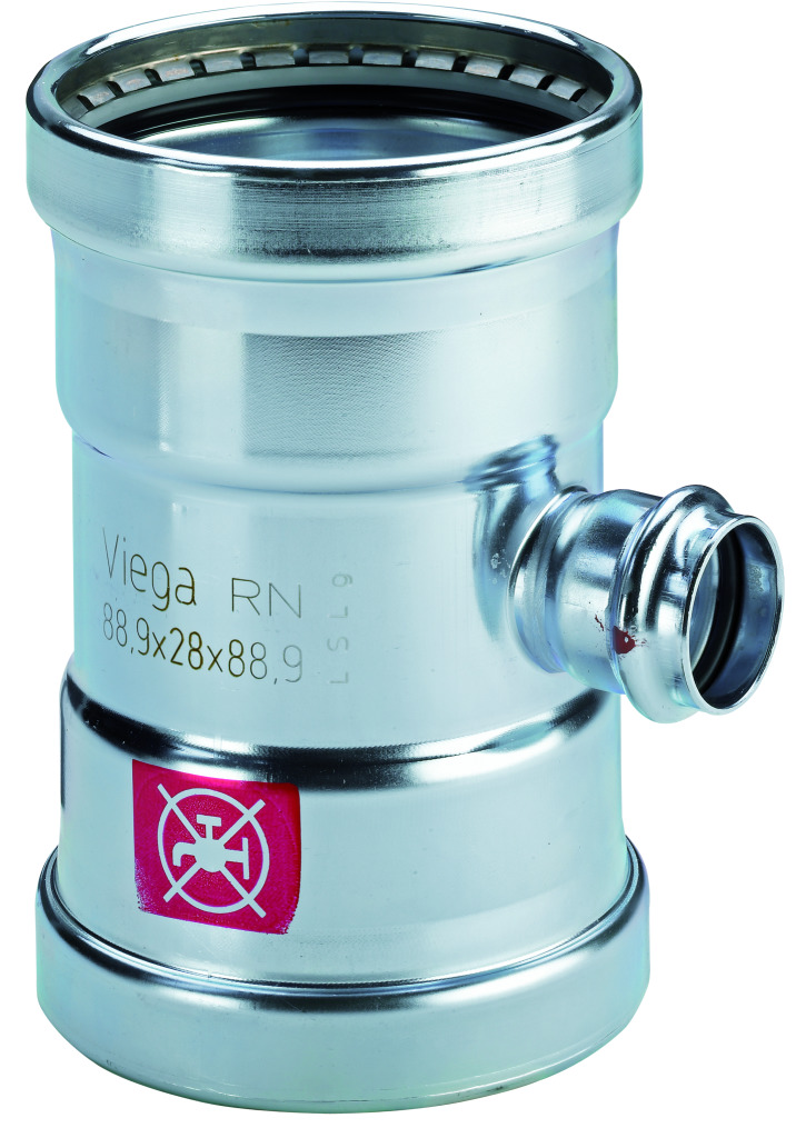 Viega T-Stück mit SC Prestabo 1118XL in 76,1x22x76,1mm Stahl verzinkt
