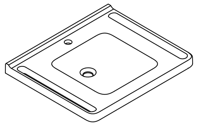 HEWI Waschtisch, Schwallkante, eckige Mulde, 650x550mm, 1 HL