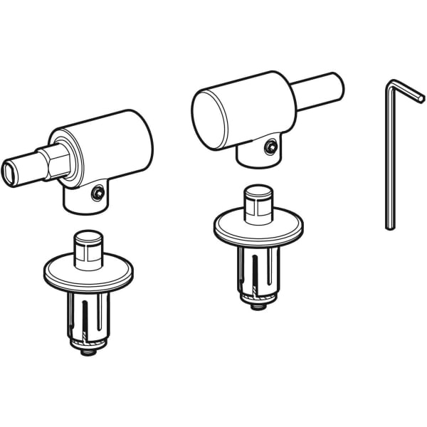 Geberit Set Scharniere für WC-Sitz Flow mit Absenkautomatik, Edelstahl