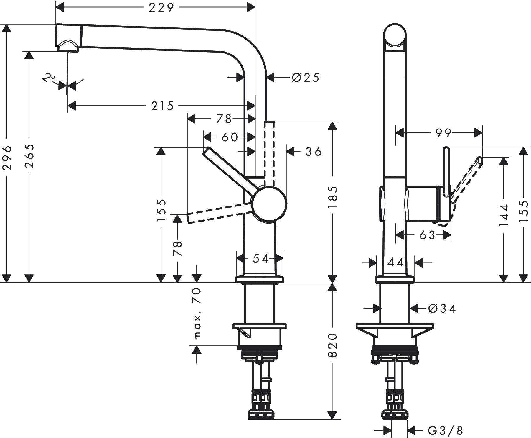 Hansgrohe Spültischmischer 270 Talis M54 1jet chrom