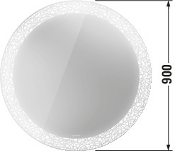 DU Sensor Spiegel HappyD2+,m.Bel. 900x900x47mm,Dekor Lichtfeld g.
