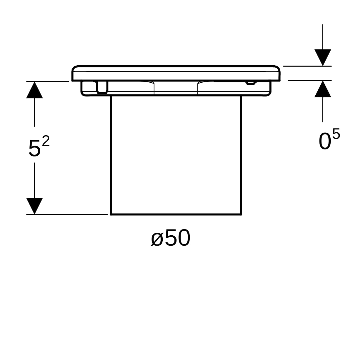 Geberit CleanPoint Rost, eckig, verschraubt 8 x 8 cm, mit Rostträger