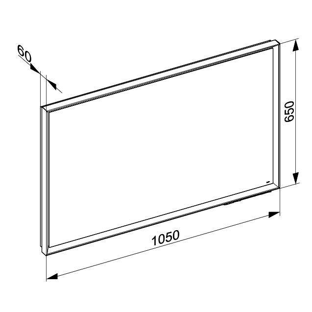 KEUCO LS R. Lumos 14598, Spiegelheizung,schw-elox.,1050x650x60mm