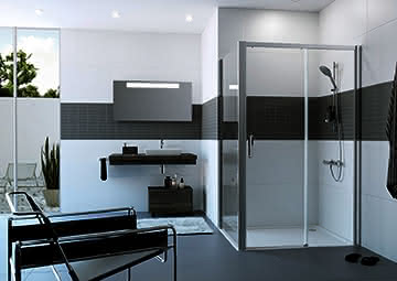 HP DA Classics 2 EasyEntry 4-Eck SW 90 H:2000 weiß klar Anti-Plaque