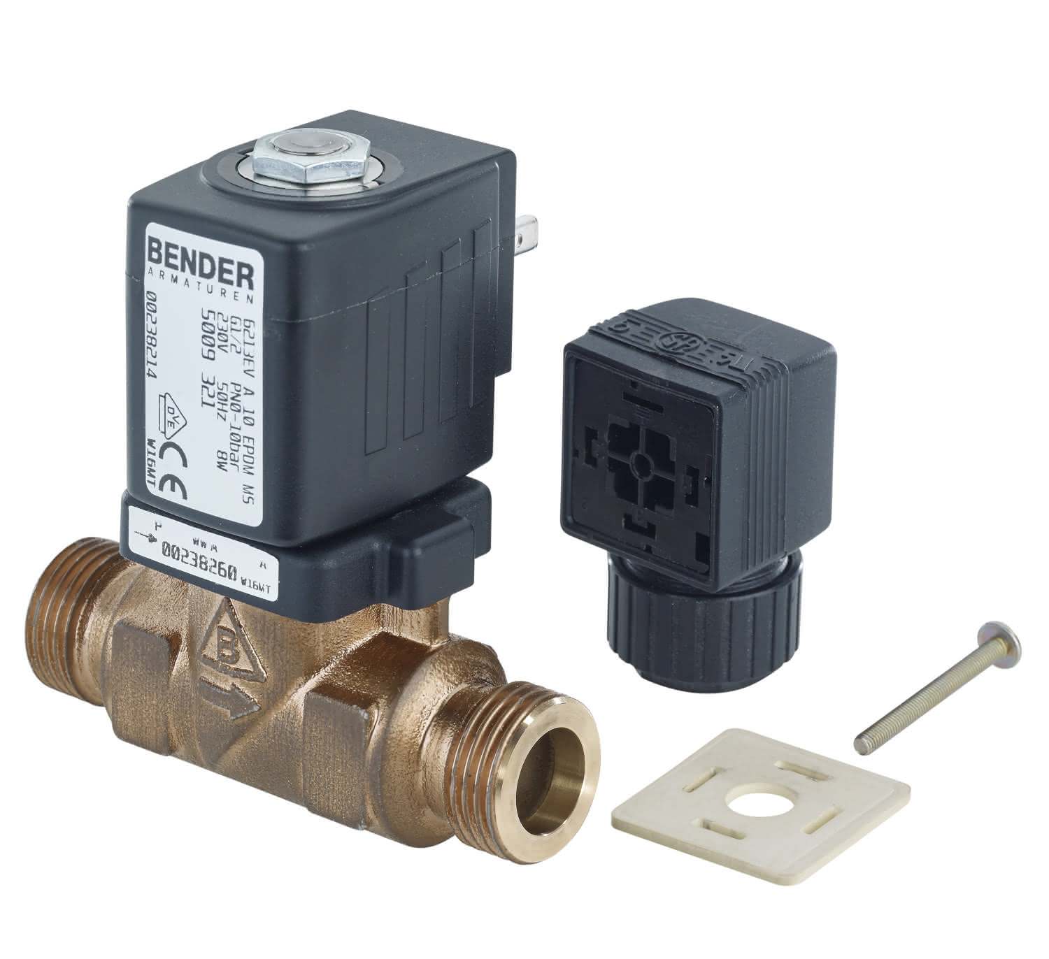 BENDER Magnetv. stroml. geschl.Typ1RG 0,1-10bar,IP65,EPDM,90C,DN15 230V50HzAC BENDER Magnetv. stroml. geschl.Typ1RG 0,1-10bar,IP65,EPDM,90C,DN15 230V50HzAC