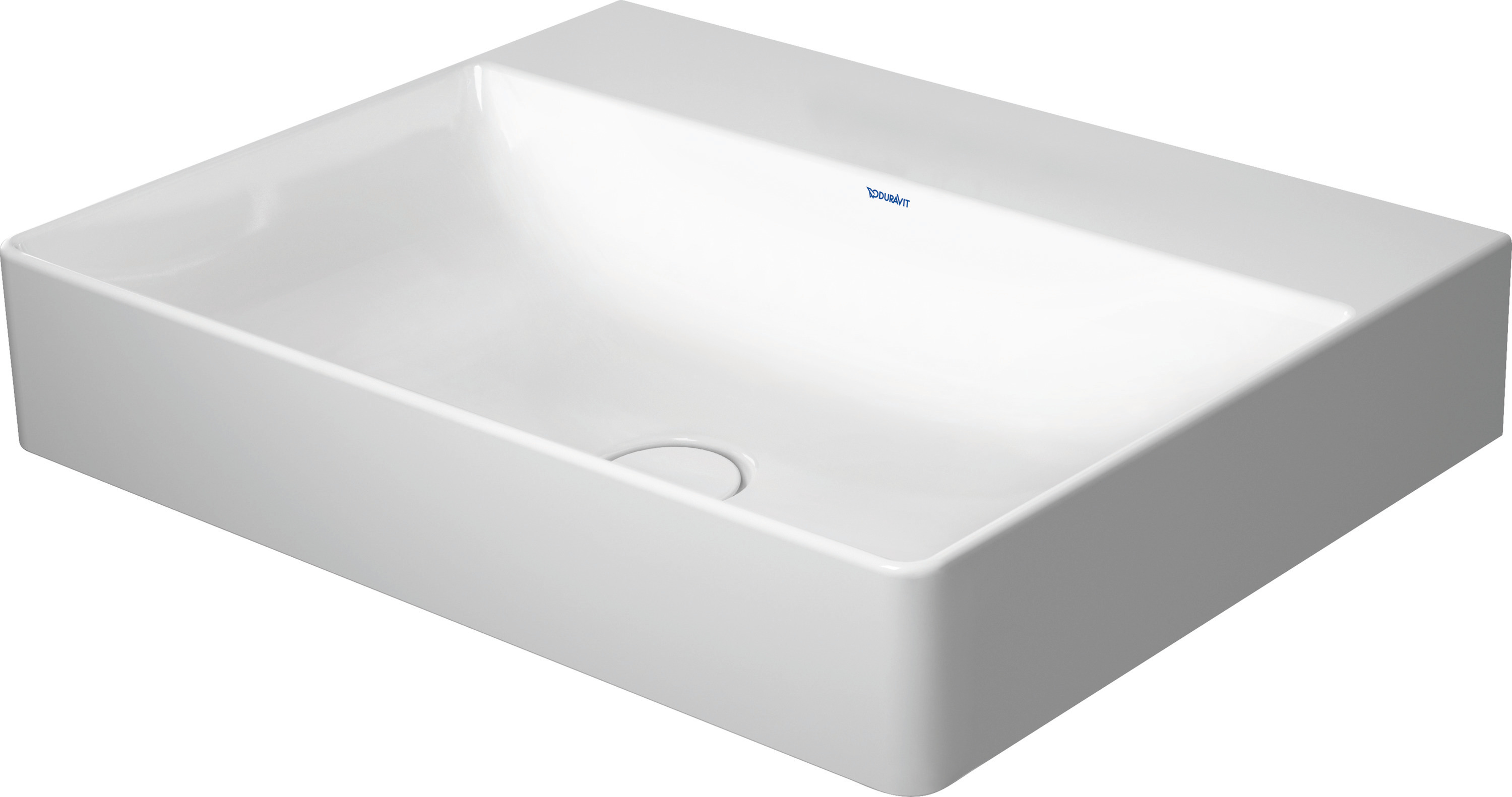 DU Waschtisch DuraSquare 600mm o.ÜL,m.HLB,o.HL,geschl.,weiß