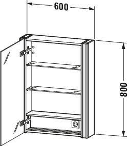 DU SPS XSquare m.Bel. 800x600x155 Betongrau Matt, TA r. ohne ES