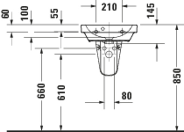 DU D-Code 2.0 HWB 450mm 1.HL, m. ÜL,Weiß