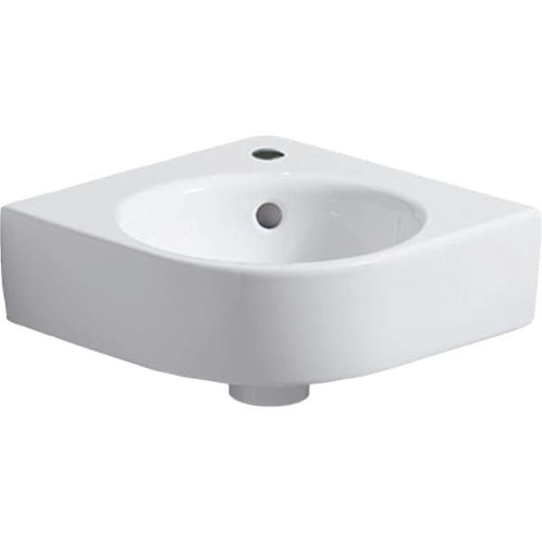 Geberit Renova Compact Eck-HWB, 45x39,5cm m. Hl., m. Ül., weiß, KeraTect