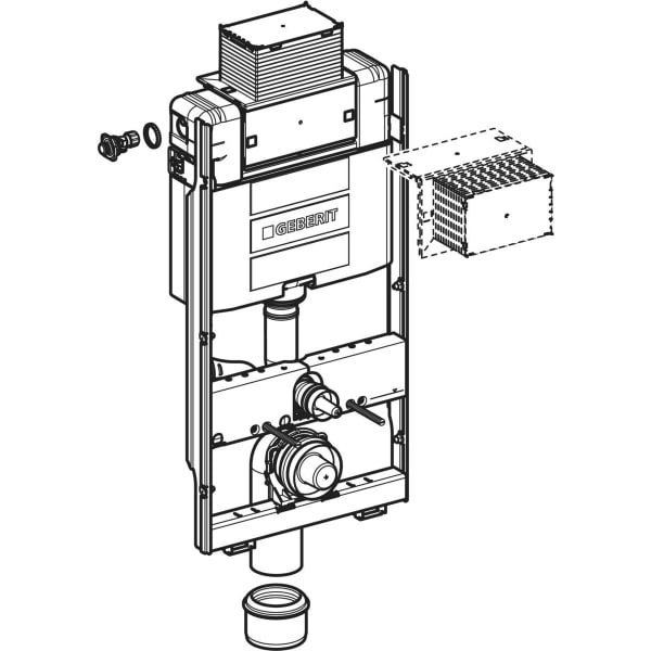 Geberit GIS Element für Wand-WC 100cm mit Omega UP-SPK 12cm Bet. vorne/oben