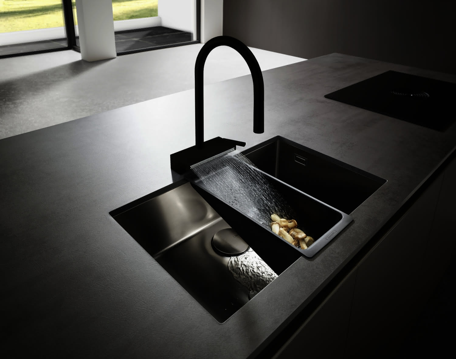 Hansgrohe Spültischmischer 170 Aquno Select M81 Ausziehbrause 3jet mattschwarz