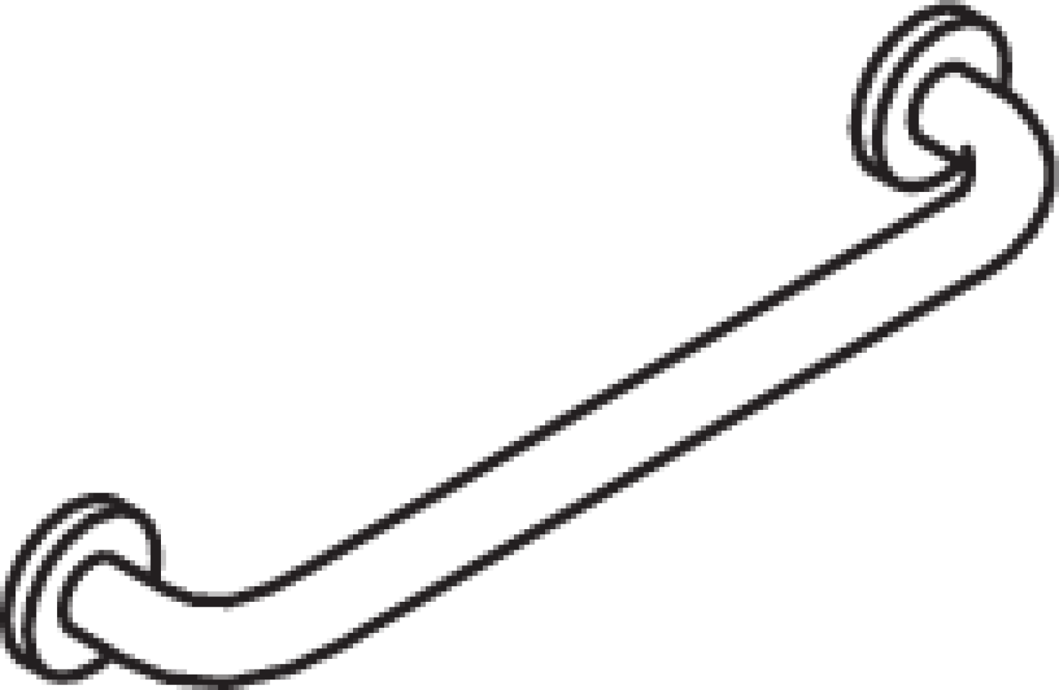 HEWI Haltegriff Ser 805 Edelstahl, d:33mm, AM:400mm, BM211.2