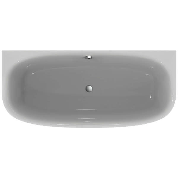 IS D-Form-Badewanne DEA f.Wandan. m.Abl, m.Füller, 1800x800x475/610mm, Weiß