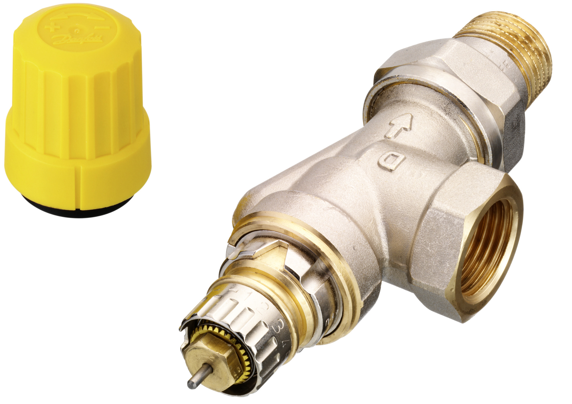 Danfoss Ventilgehäuse RA-UN 15 R 1/2, UK (Axial), matt vernickelt