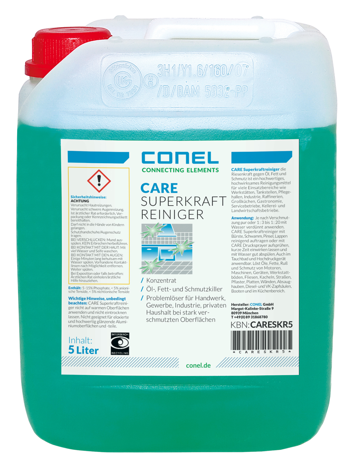 CARE Superkraftreiniger 5 Liter Kanister Konzentrat CONEL CARE Superkraftreiniger 5 Liter Kanister Konzentrat CONEL
