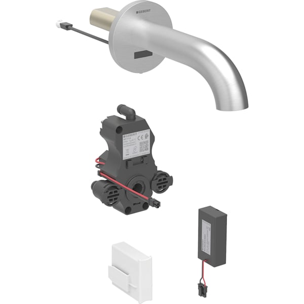 Geberit Piave WT-Arm., Wandmontage, Batterie für UP-Funkt.Box, m.Misch.,L:22cm, edst.