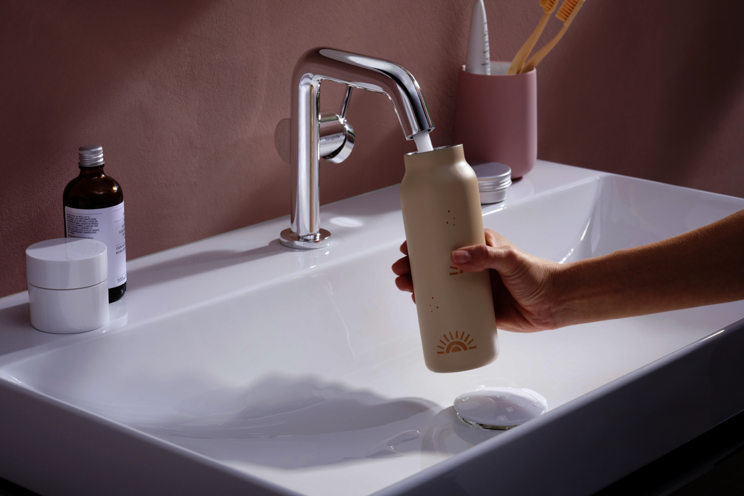 Hansgrohe WTM 110 Tecturis S Fine CoolStart mit Push-Open Ablaufgarnitur chrom