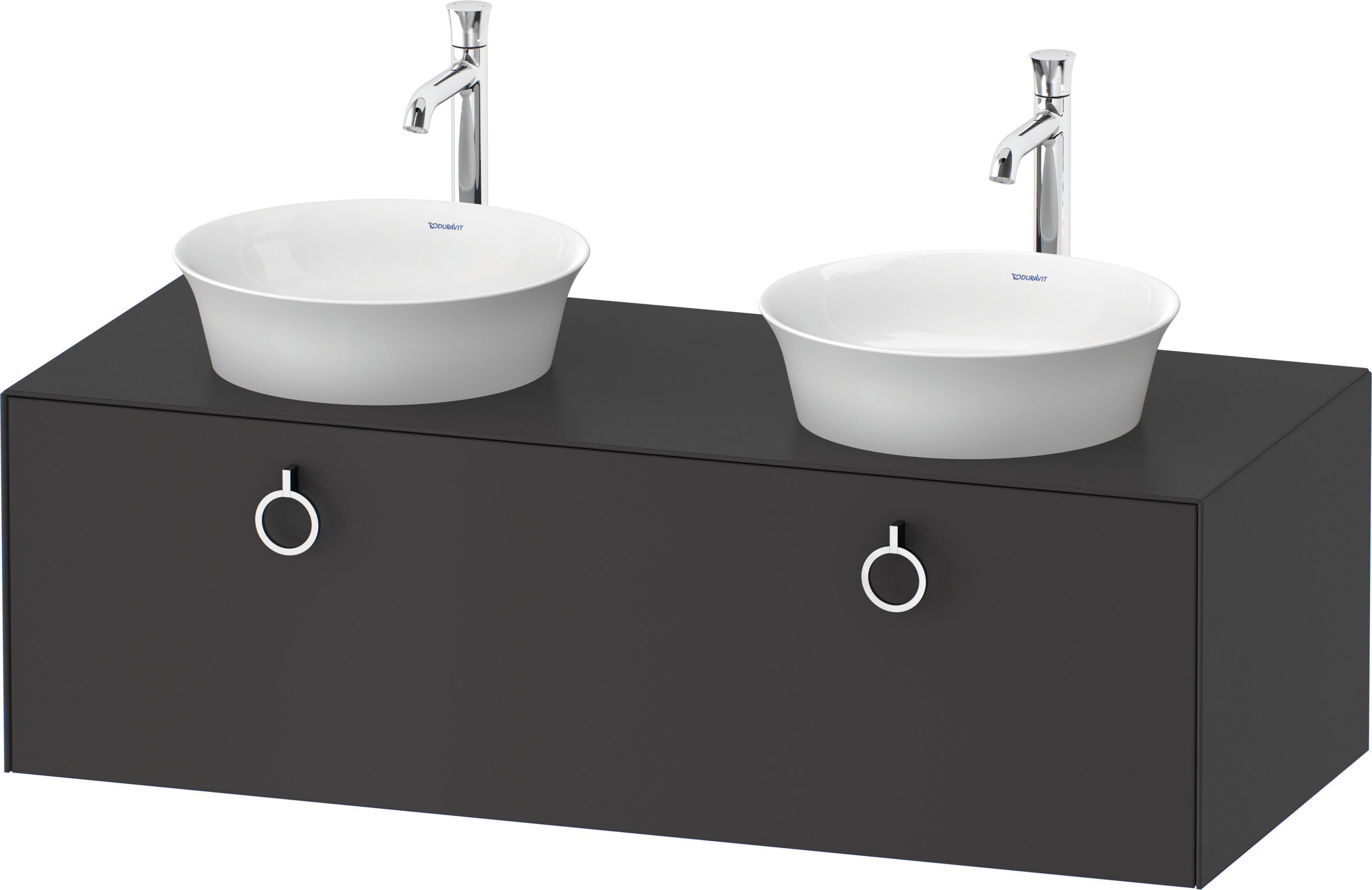 Duravit WTU wandh.White Tulip,1 Aus.,m.Griff Aus.b,408x1300x550,Graphit Seidenmatt