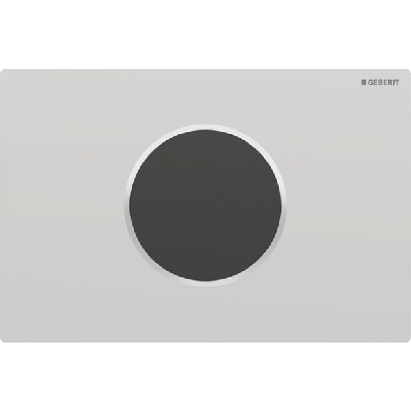 Geberit Sigma10 WC-Strg. rund, elek.Sp., Batt autom/bl, chrom matt, Etc /chrom glzd