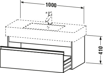 Duravit WTU wandhängend Ketho 455x1000x410mm 1 Auszug, für 032910, basalt matt
