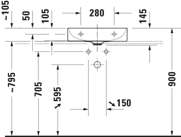 DU Möbel-WT compact DuraSquare 500mm o. ÜL, mit HLB, 1 HL, weiß, WonderGliss