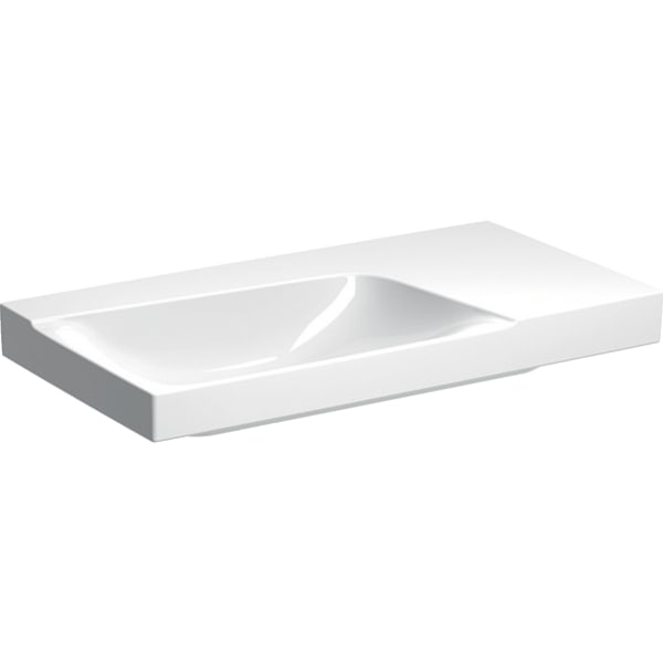 Geberit Xeno2 Waschtisch m. Ablg. re, 90x48cm o. Hl., o. Ül., weiß, KeraTect