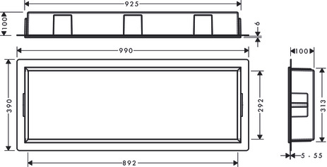 Hansgrohe Wandnische XtraStoris Original mit Rahmen 300x900x100 mm BG