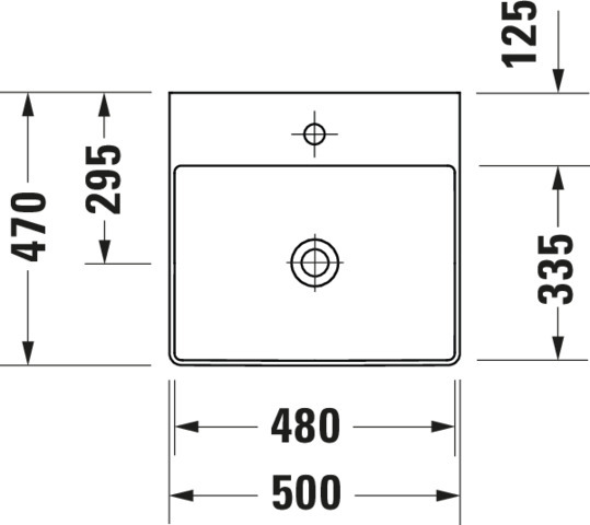 DU Möbel-WT DuraSquare 500mm, Weiß o.ÜL, m.HLB, o.HL