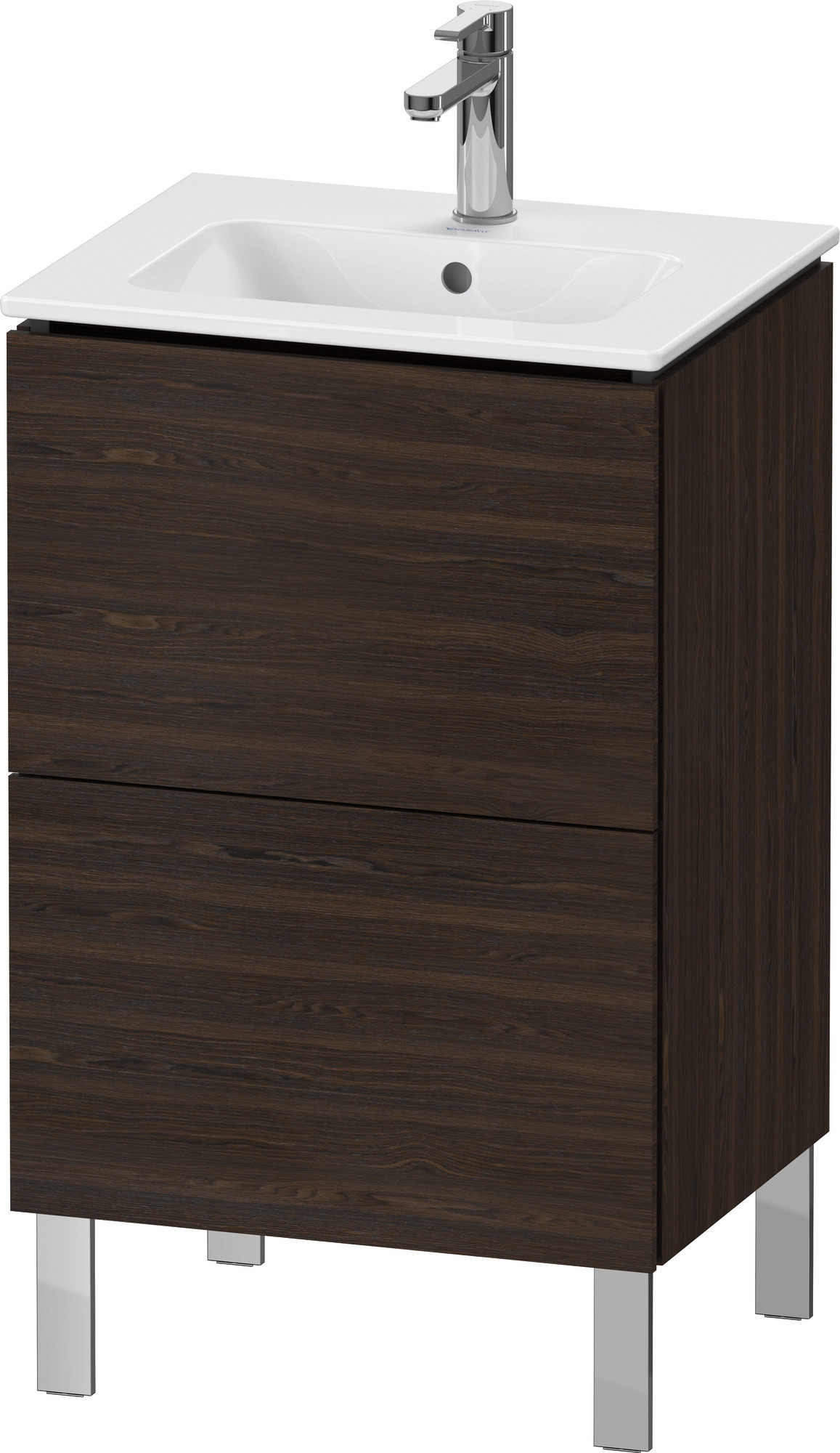 Duravit WTU L-Cube bodenstehend, 2 Auszüge 704x520x421mm, Nussbaum gebürstet