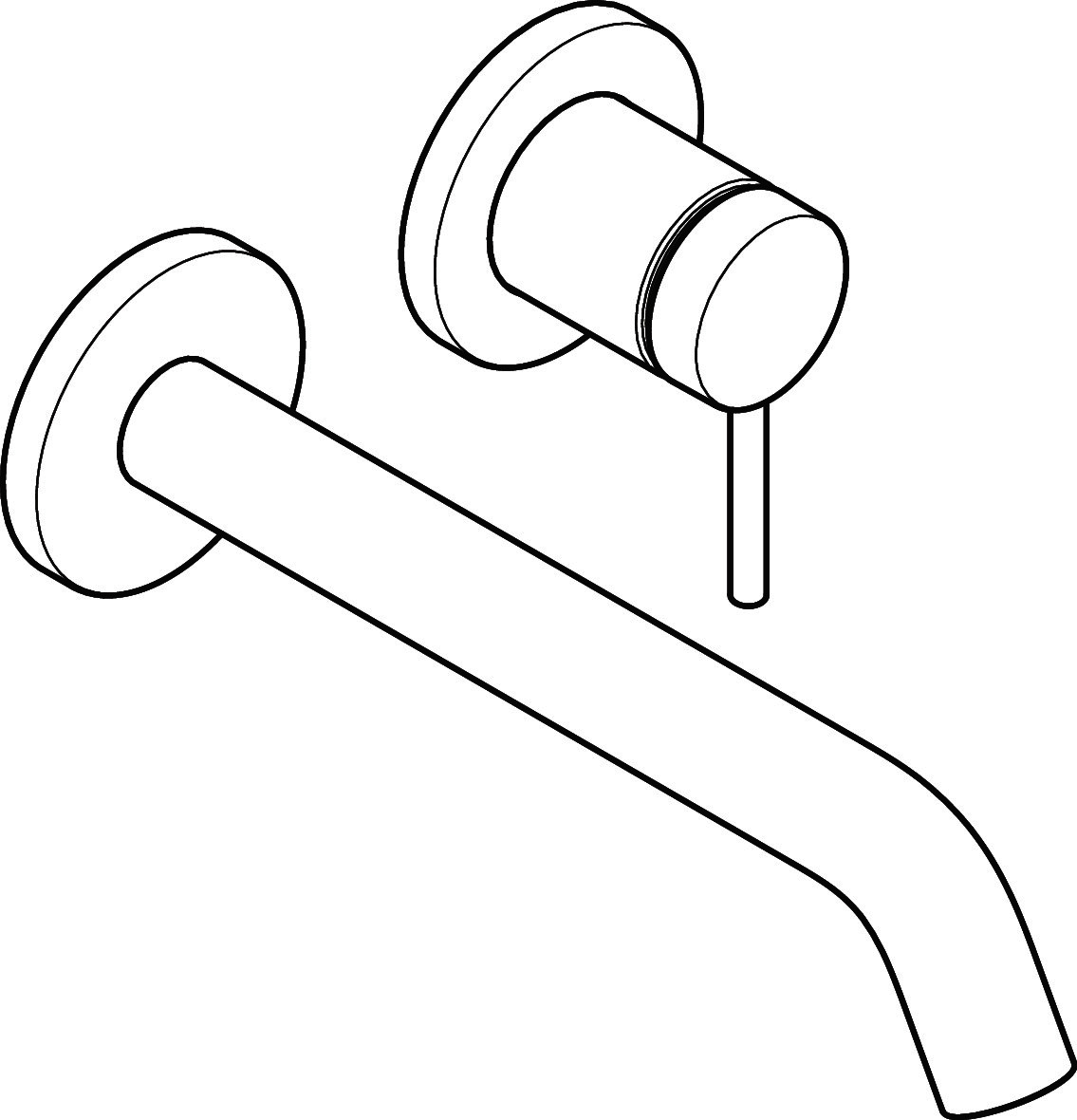Hansgrohe 2-Loch Waschtischmischer Unterputz Tecturis S F-Set 225 mm Auslauf MW