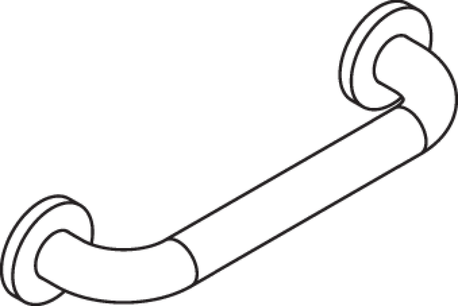 HEWI Haltegriff Ser 801 d:33, AM:300mm, BM211.2 reinweiß