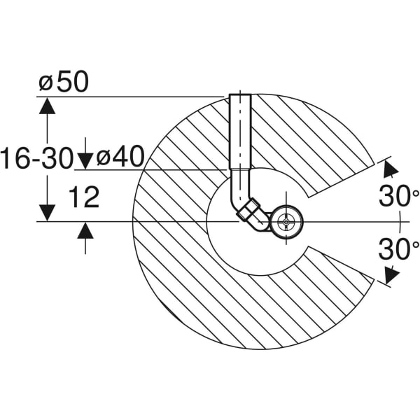 Geberit Duschwannenablauf 52-12 d40/50 Anschlussbogen