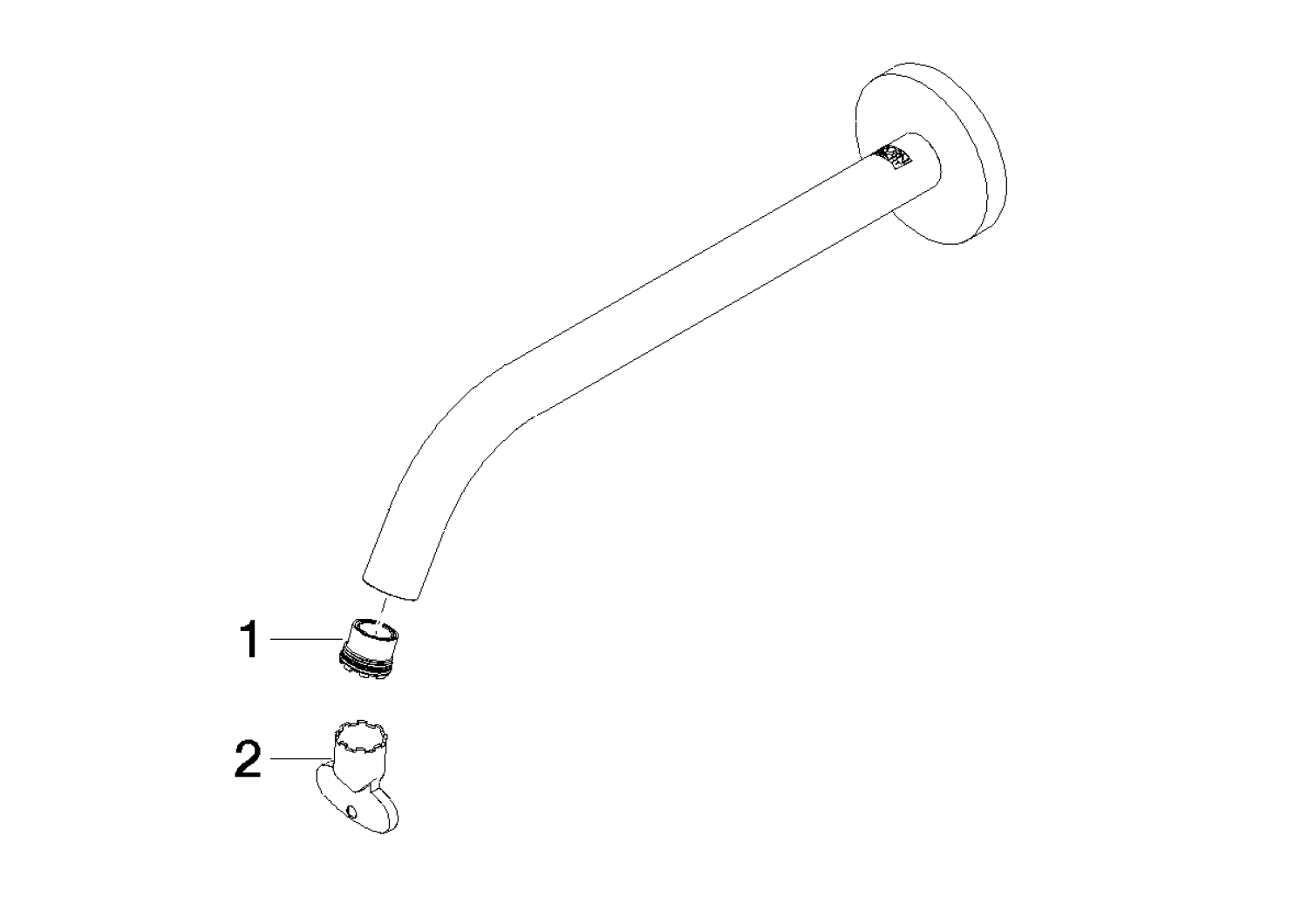 DO Auslauf für Waschtisch Wand ET 90282232400 250 mm, 5,7 l/min. Chrom
