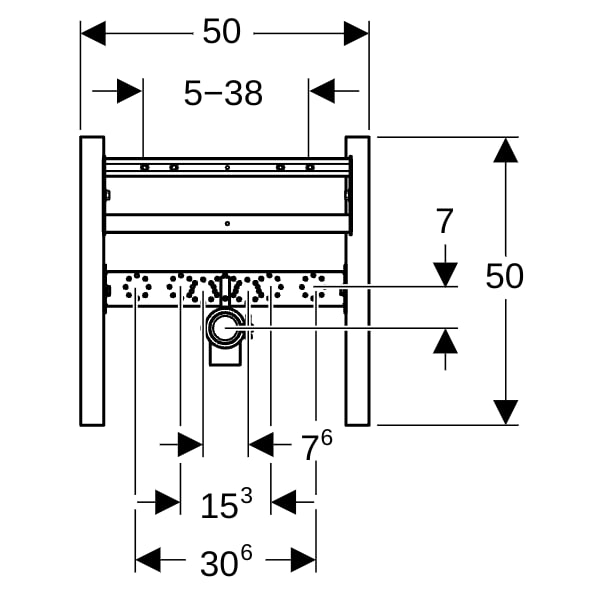 Geberit Duofix Traversenelement f. WT Standarmatur